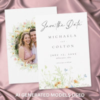 Wildflower Garden Rustic Floral Photo Wedding