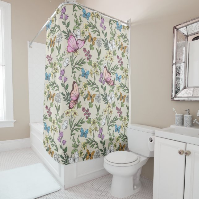 Wildflower Garden Shower Curtain (In Situ)