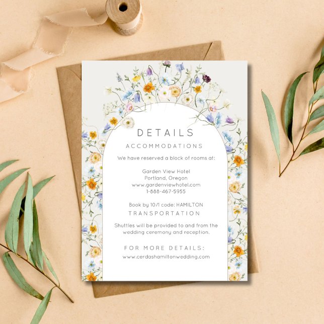 Wildflower Garden Spring Details Wedding Enclosure Card (Wildflower Garden Spring Details Wedding Enclosure Card)