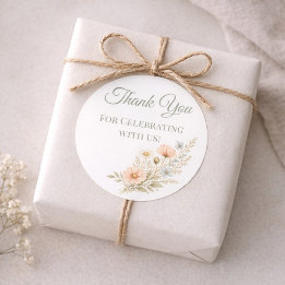 Wildflower Garden Thank You Classic Round Sticker