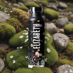 Wildflower Garden Water Bottle<br><div class="desc">Watercolor wildflowers cover this water bottle personalised with your name printed vertically in chic lettering on both sides.</div>