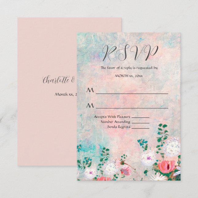Wildflower Garden Watercolor Floral Wedding  RSVP Card (Front/Back)