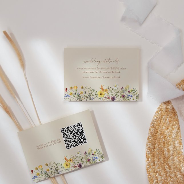 Wildflower Garden Wedding Details Card QR Code (Creator Uploaded)
