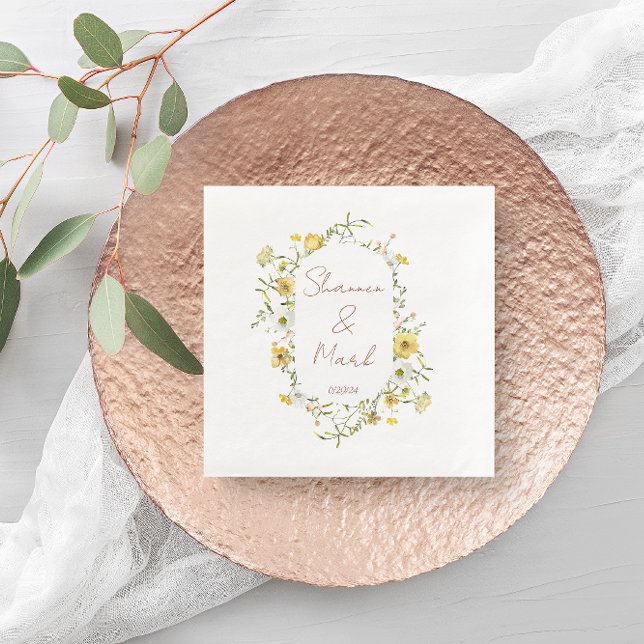 Wildflower Garden Wedding Dinner Napkins (Creator Uploaded)
