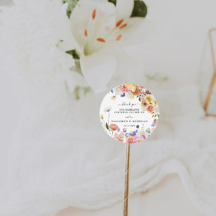 Wildflower Garden   Wedding Favour Classic Round Sticker