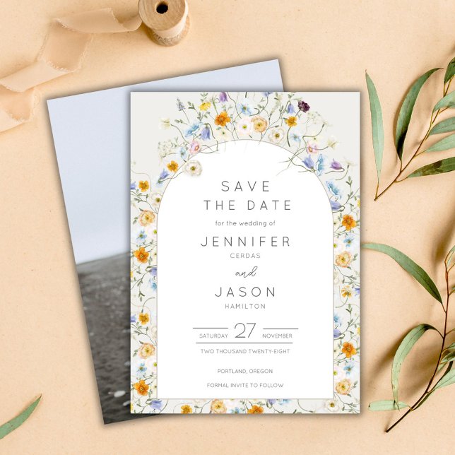 Wildflower Garden Wedding Photo Save The Date (Wildflower Garden Wedding Photo Save The Date)