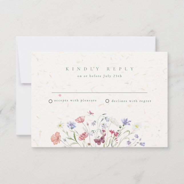 Wildflower Garden Wedding RSVP (Front)