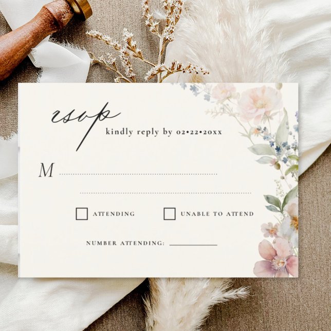 Wildflower Garden Wedding RSVP Invitation (Creator Uploaded)