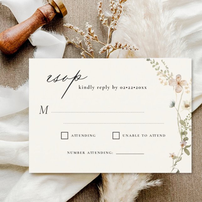 Wildflower Garden Wedding RSVP Invitation (Creator Uploaded)
