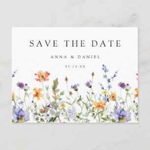 Wildflower Garden Wedding Save the Date Postcard