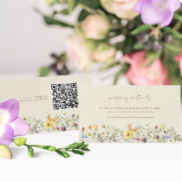 Wildflower Garden Wedding Website Insert Card