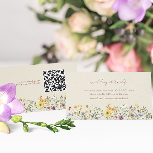 Wildflower Garden Wedding Website Insert Card (Creator Uploaded)