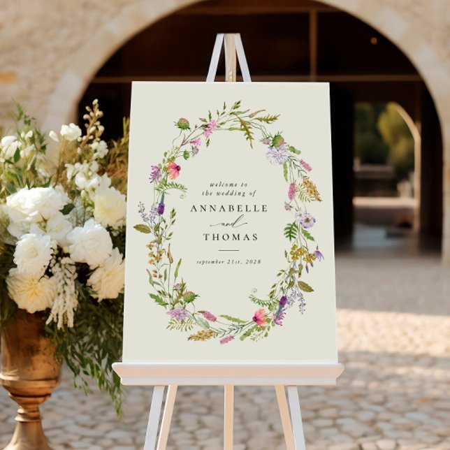 Wildflower Garden Wreath Greenery Wedding Sign (Creator Uploaded)