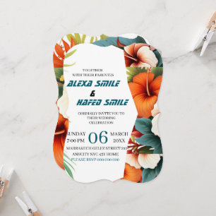 Wildflower Gatefold Wedding Invitation, Pretty Wed Invitation