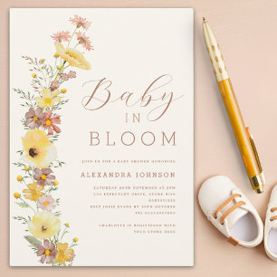 Wildflower Gender Neutral Fall Baby Shower Invitation