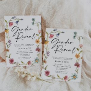 Wildflower Gender Reveal Invitation