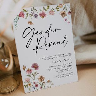 Wildflower Gender Reveal Invitation