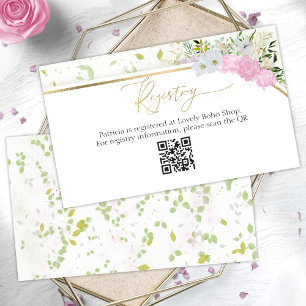 Wildflower Gift Registry QR Card Bridal Shower