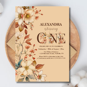 Wildflower Girl 1st Birthday Invitation