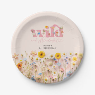 Wildflower Girl 1st Birthday Paper Plate