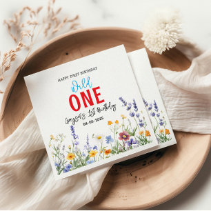 Wildflower Girl 1st Birthday Party Napkin