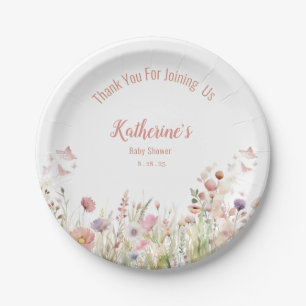 Wildflower Girl Baby Shower   Paper Plate