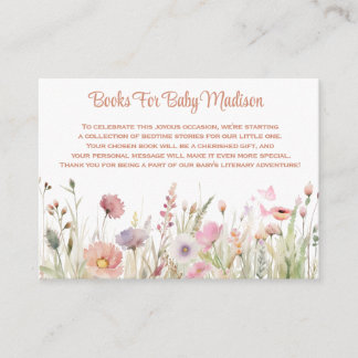 Wildflower Girls Books For Baby Shower Enclosure Card