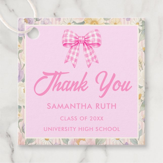 Wildflower Graduation Favour Tags (Front)