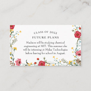 Wildflower Graduation Future Plans Insert Card