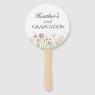 Wildflower Graduation Guestbook with Photo Hand Fan