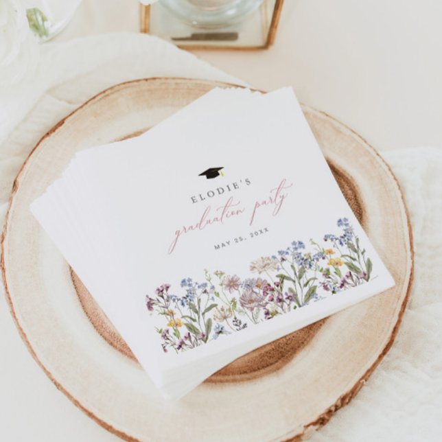 Wildflower Graduation Paper Paper Napkins Floral (Creator Uploaded)