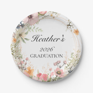 Wildflower Graduation Paper Plate