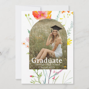 Wildflower Graduation Party Invitation