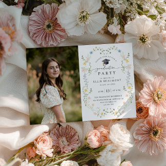 Wildflower Graduation Party Invitation