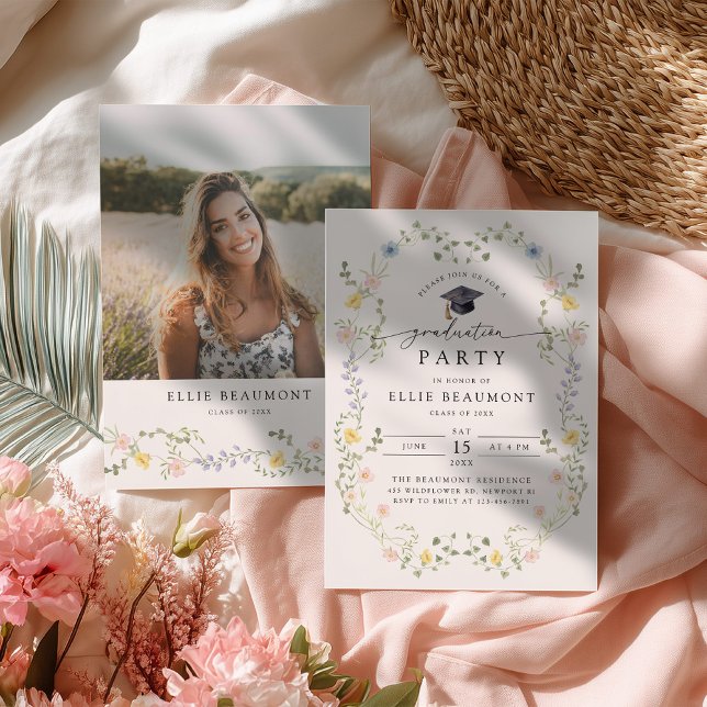 Wildflower Graduation Party Invitation (Creator Uploaded)