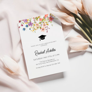 Wildflower Graduation Party Invite, Floral Grad Invitation