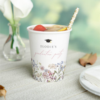 Wildflower Graduation Party Paper Cup Floral Boho