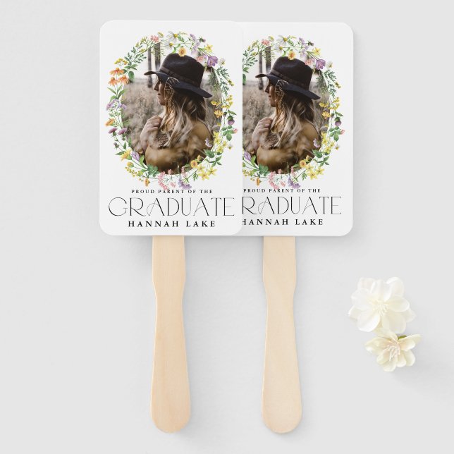 Wildflower Graduation Photo  Hand Fan (Front and Back)