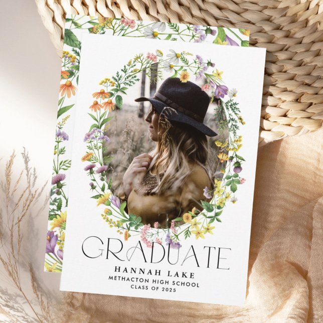 Wildflower Graduation Photo Party Invitation (Creator Uploaded)