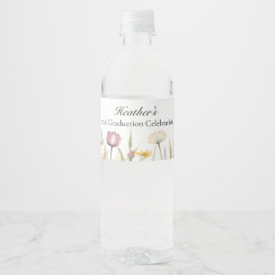 Wildflower Graduation Water Bottle Label