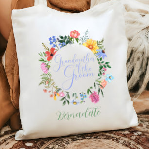 Wildflower Grandmother of the Groom Wedding Tote Bag
