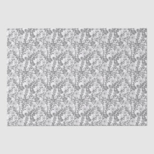 Wildflower Gray Blooms Floral Baby Shower Custom Tissue Paper