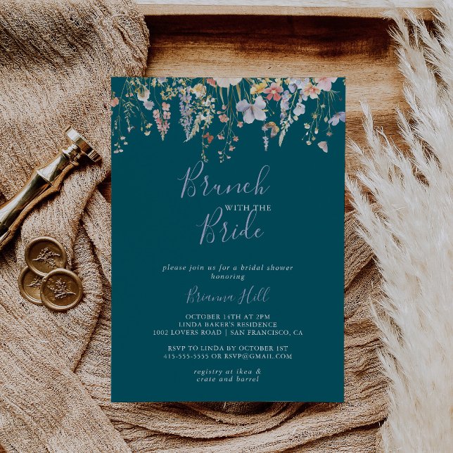 Wildflower Green Brunch with the Bride Shower Invitation (Creator Uploaded)