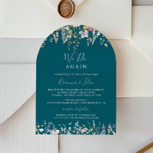 Wildflower Green We Do Again Vow Renewal Invitation