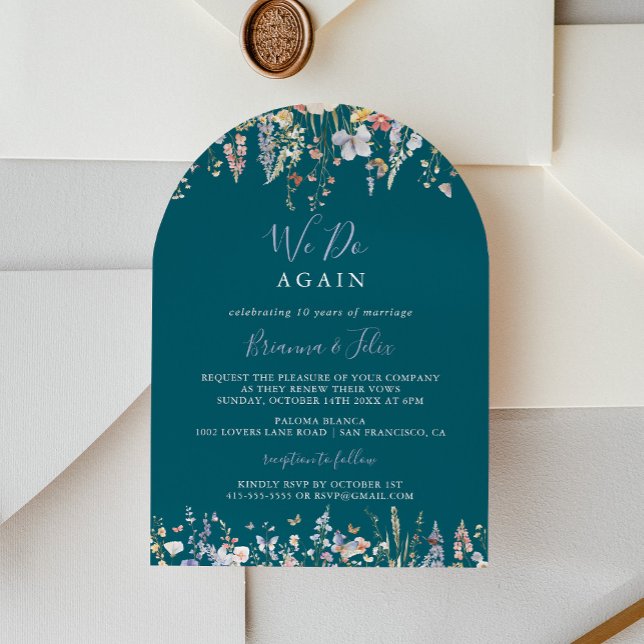 Wildflower Green We Do Again Vow Renewal Invitation (Creator Uploaded)