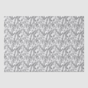 Wildflower Grey Blooms Floral Baby Shower Custom Tissue Paper