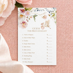 Wildflower Guess the Price Baby Shower Game
