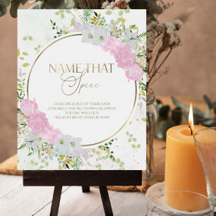 Wildflower Guess The Spice Bridal Shower Game Sign