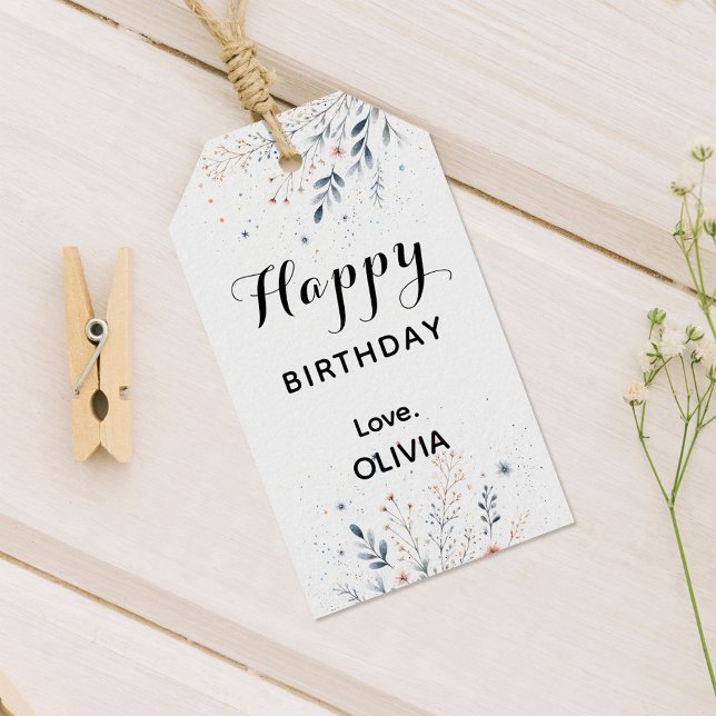 Wildflower Happy Birthday Gift Tags (Creator Uploaded)