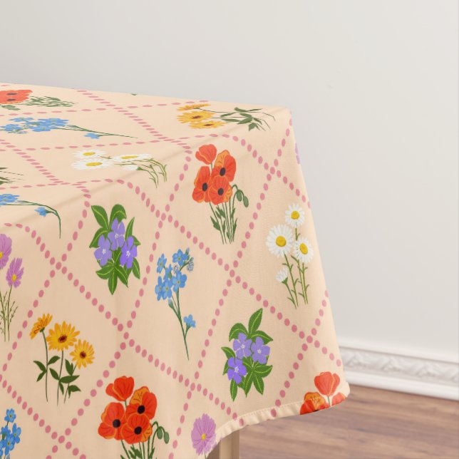 Wildflower Harlequin Garden Tablecloth (In Situ)